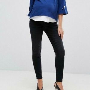 ASOS GeBe Maternity Premium Over-The-Bump Skinny Jeans in Black Size 14